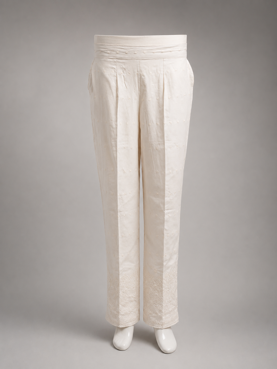 Kurti Co-ord Set – Relaxed Fit, Chikankari Embroidered, Ivory